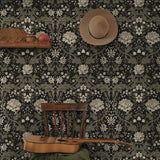 NW44610 vintage floral peel and stick wallpaper entryway from NextWall