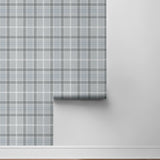 NW54303 tailor plaid peel and stick wallpaper roll from NextWall