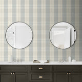 NW56902 plaid peel and stick wallpaper bathroom from NextWall