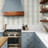 NW56902 plaid peel and stick wallpaper kitchen from NextWall