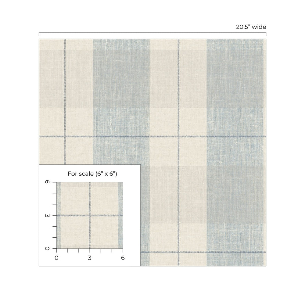 NW56902 plaid peel and stick wallpaper scale from NextWall