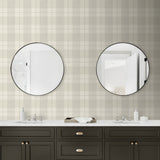 NW56906 plaid peel and stick wallpaper bathroom from NextWall