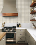 NW56906 plaid peel and stick wallpaper kitchen from NextWall