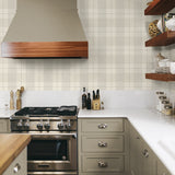 NW56906 plaid peel and stick wallpaper kitchen from NextWall