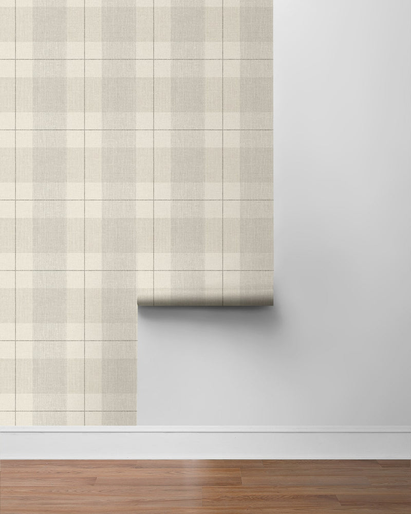 NW56906 plaid peel and stick wallpaper roll from NextWall