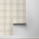 NW56906 plaid peel and stick wallpaper roll from NextWall