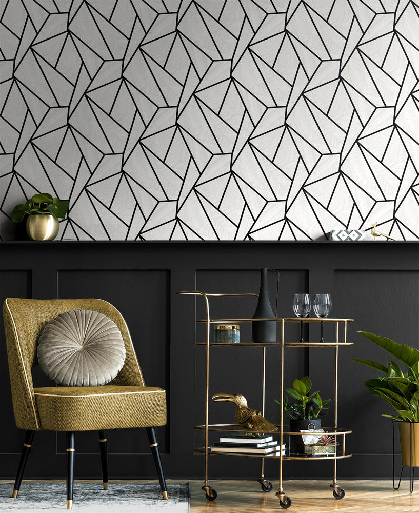 NW57300 geometric peel and stick wallpaper entryway from NextWall