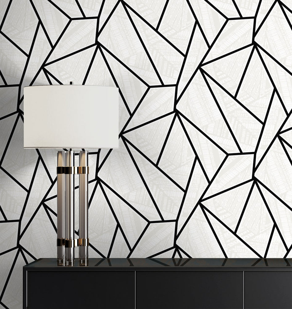 NW57300 geometric peel and stick wallpaper accent from NextWall