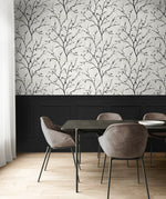 NW57400 tree peel and stick wallpaper dining room from NextWall