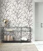 NW57400 tree peel and stick wallpaper entryway from NextWall