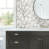 NW57400 tree peel and stick wallpaper bathroom from NextWall