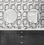 NW57600 geometric peel and stick wallpaper bathroom from NextWall