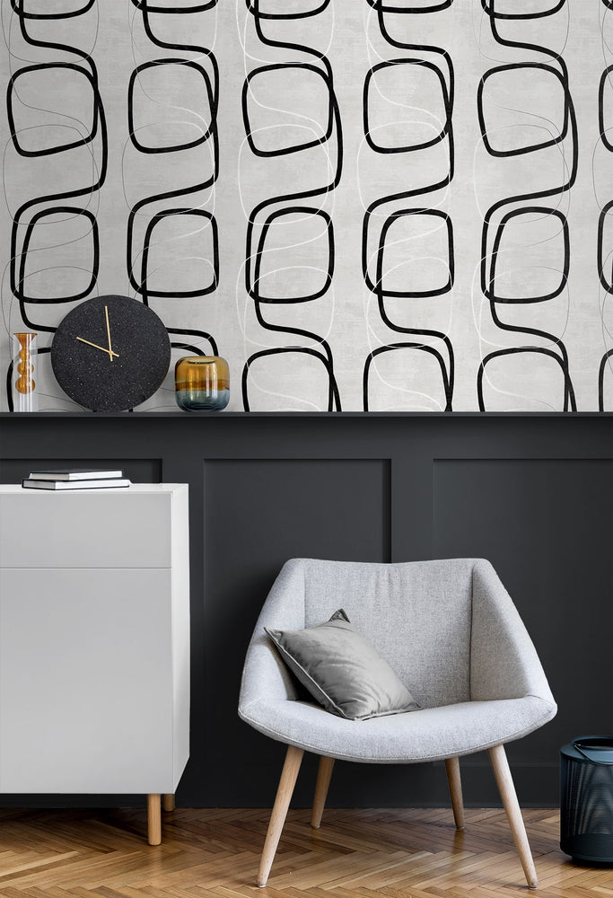 NW57600 geometric peel and stick wallpaper entryway from NextWall