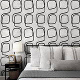 NW57600 geometric peel and stick wallpaper bedroom from NextWall