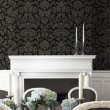 NW57710 vintage damask peel and stick wallpaper accent from NextWall