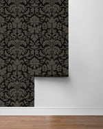 NW57710 vintage damask peel and stick wallpaper roll from NextWall