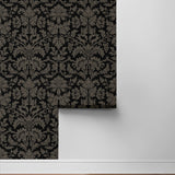 NW57710 vintage damask peel and stick wallpaper roll from NextWall