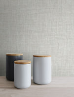 NW57800 faux linen peel and stick wallpaper accent from NextWall