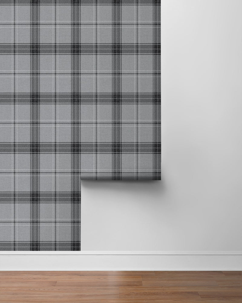 NW58010 plaid peel and stick wallpaper roll from NextWall