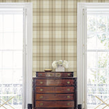 NW58105 plaid peel and stick wallpaper living room from NextWall