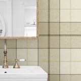 NW58105 plaid peel and stick wallpaper bathroom from NextWall