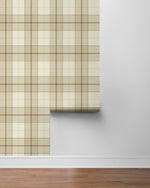 NW58105 plaid peel and stick wallpaper roll from NextWall