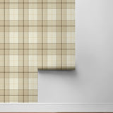 NW58105 plaid peel and stick wallpaper roll from NextWall