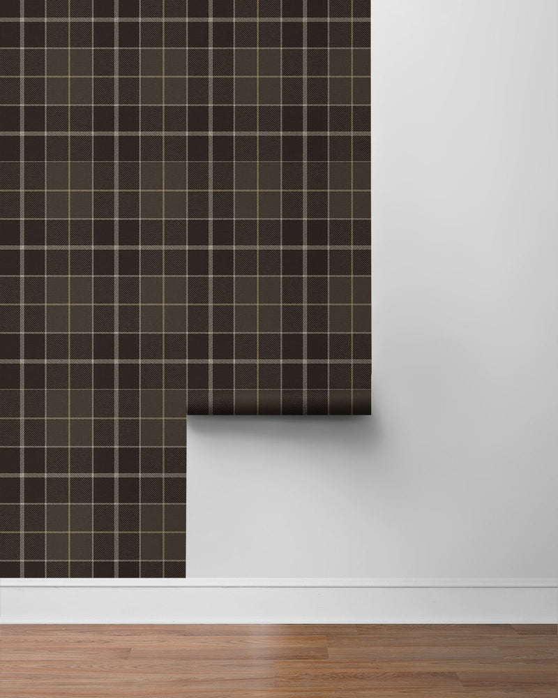 NW58106 plaid peel and stick wallpaper roll from NextWall