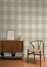 NW58110 plaid peel and stick wallpaper entryway from NextWall