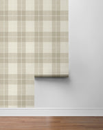 NW58110 plaid peel and stick wallpaper roll from NextWall