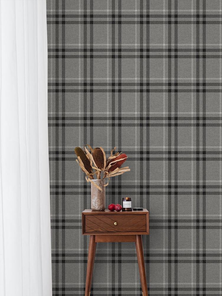 NW58200 plaid peel and stick wallpaper decor from NextWall