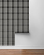 NW58200 plaid peel and stick wallpaper roll from NextWall