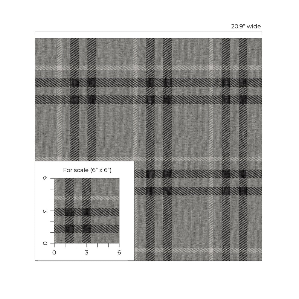 NW58200 plaid peel and stick wallpaper scale from NextWall