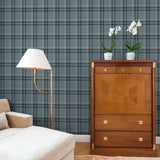 NW58202 plaid peel and stick wallpaper living room from NextWall