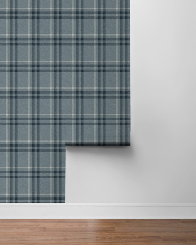 NW58202 plaid peel and stick wallpaper roll from NextWall