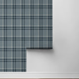 NW58202 plaid peel and stick wallpaper roll from NextWall