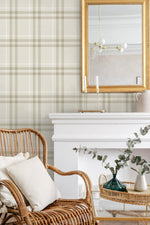 NW58203 plaid peel and stick wallpaper dining room from NextWall