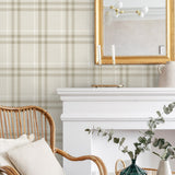 NW58203 plaid peel and stick wallpaper dining room from NextWall