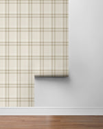 NW58203 plaid peel and stick wallpaper roll from NextWall