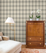 NW58205 plaid peel and stick wallpaper living room from NextWall