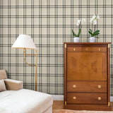 NW58205 plaid peel and stick wallpaper living room from NextWall