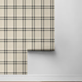 NW58205 plaid peel and stick wallpaper roll from NextWall