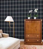 NW58212 plaid peel and stick wallpaper living room from NextWall