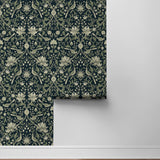 NW58302 vintage bird floral peel and stick wallpaper roll from NextWall