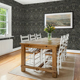 NW58400 filigree floral damask peel and stick wallpaper dining room from NextWall