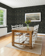 NW58402 filigree floral damask peel and stick wallpaper dining room from NextWall