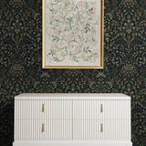 NW58402 filigree floral damask peel and stick wallpaper entryway from NextWall