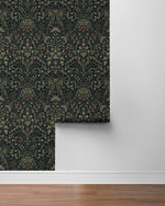 NW58402 filigree floral damask peel and stick wallpaper roll from NextWall