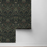 NW58402 filigree floral damask peel and stick wallpaper roll from NextWall