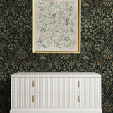 NW58404 filigree floral damask peel and stick wallpaper entryway from NextWall